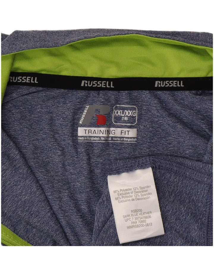 Russell Athletic Boys Pullover Træningsdragt Top 15-16 år 2XL Blå Flecked