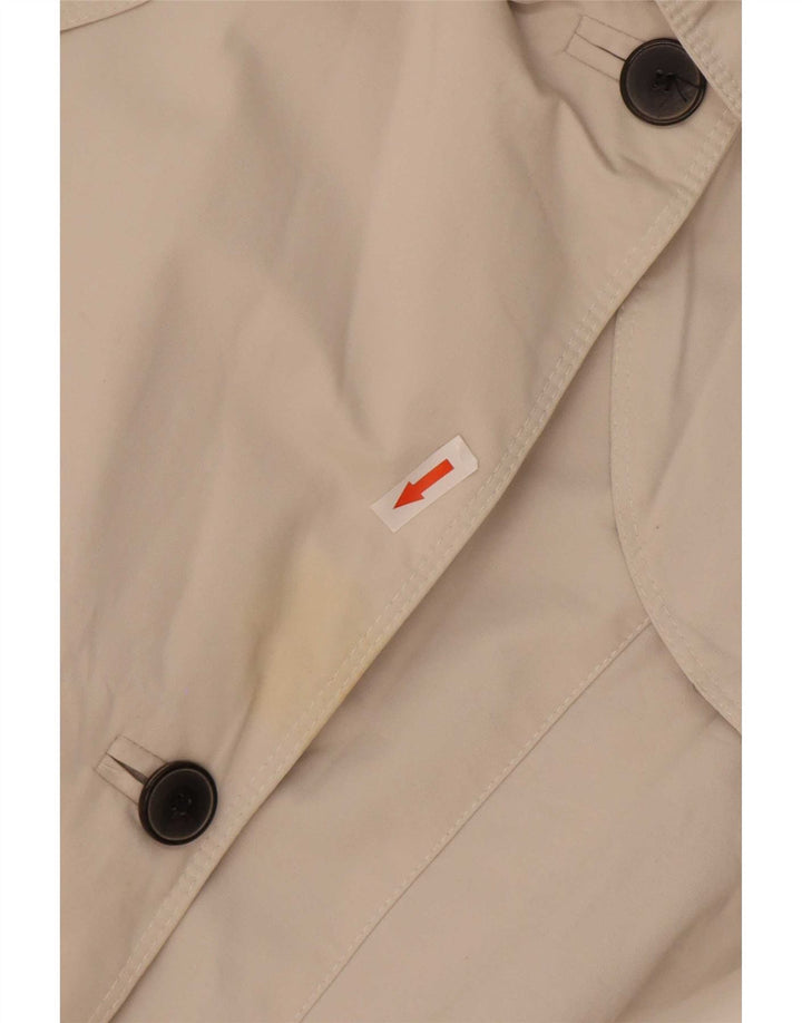 Zara Trench Coat til kvinder UK 12 Medium White Bomuld