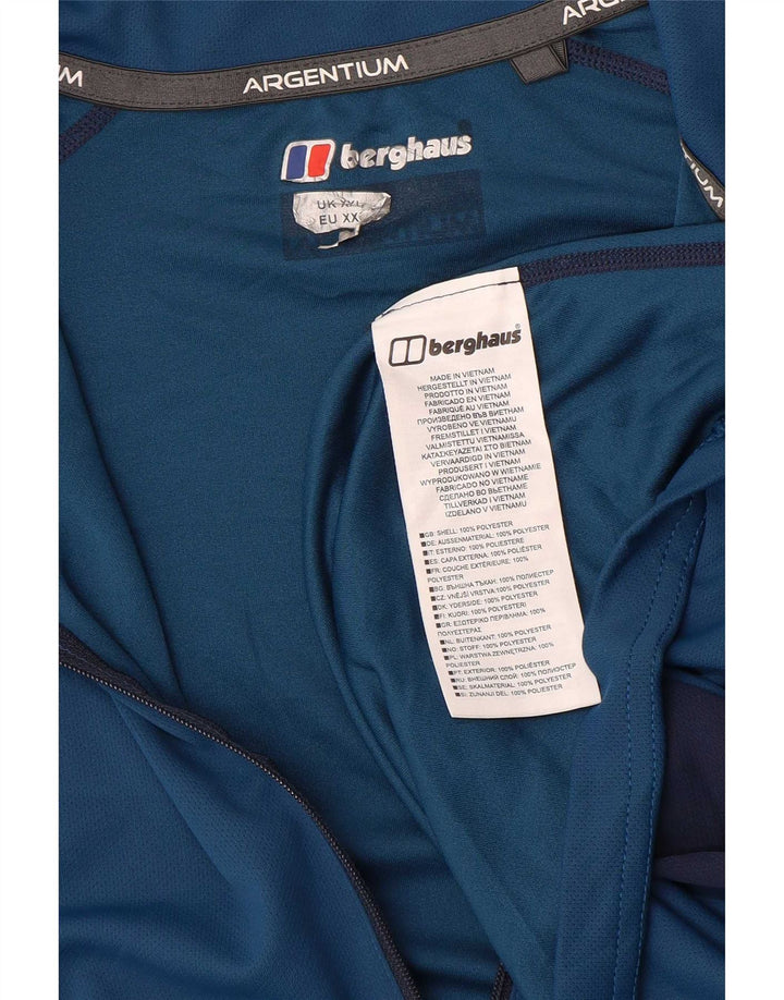 Berghaus Herre Zip Neck Pullover Træningsdragt Top 2XL Blå Colourblock