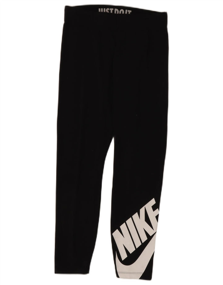 NIKE Grafiske Leggings til kvinder UK 8 Lille sort bomuld