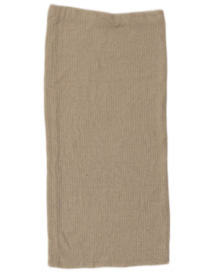 ZARA Midi-nederdel med høj talje til kvinder, stor W30 grå viskose