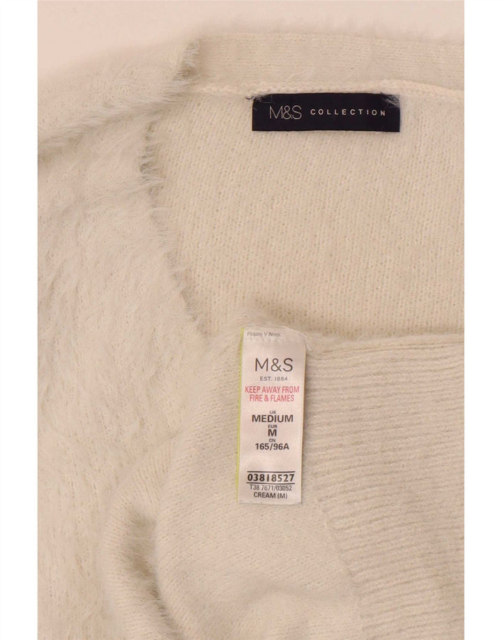 Marks & Spencer Dame V-hals sweater UK 12 Medium Off White