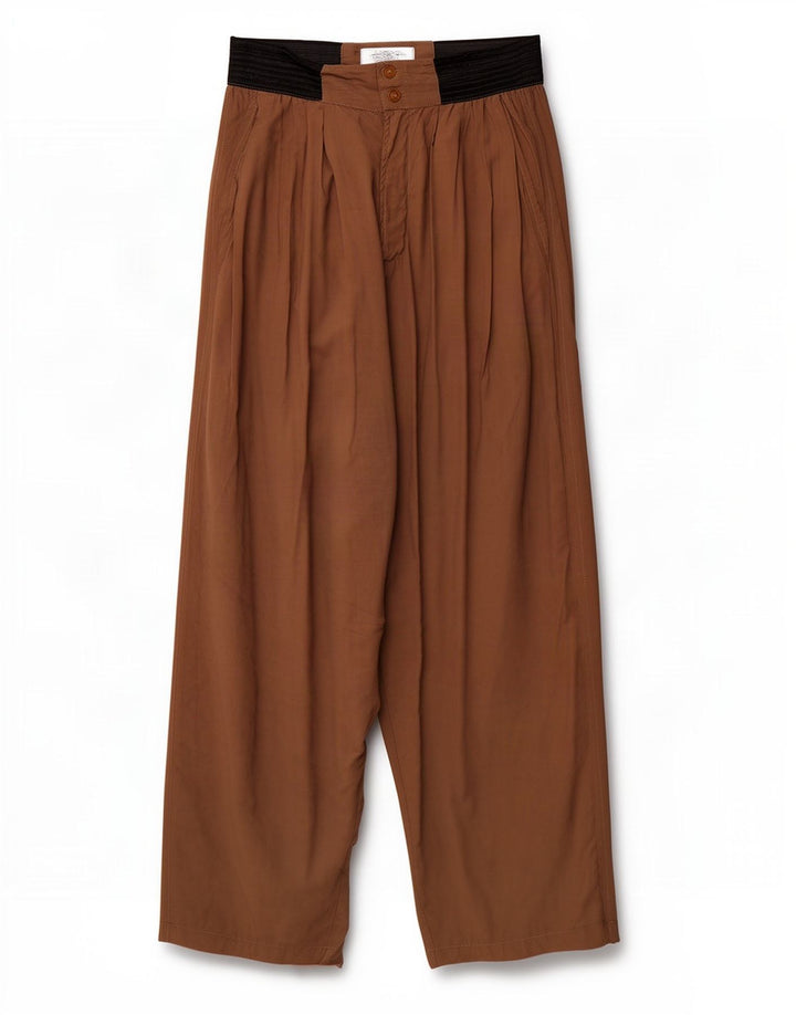 Colombus Dame Pegged Harem Bukser Large W32 L31 Brun Colourblock