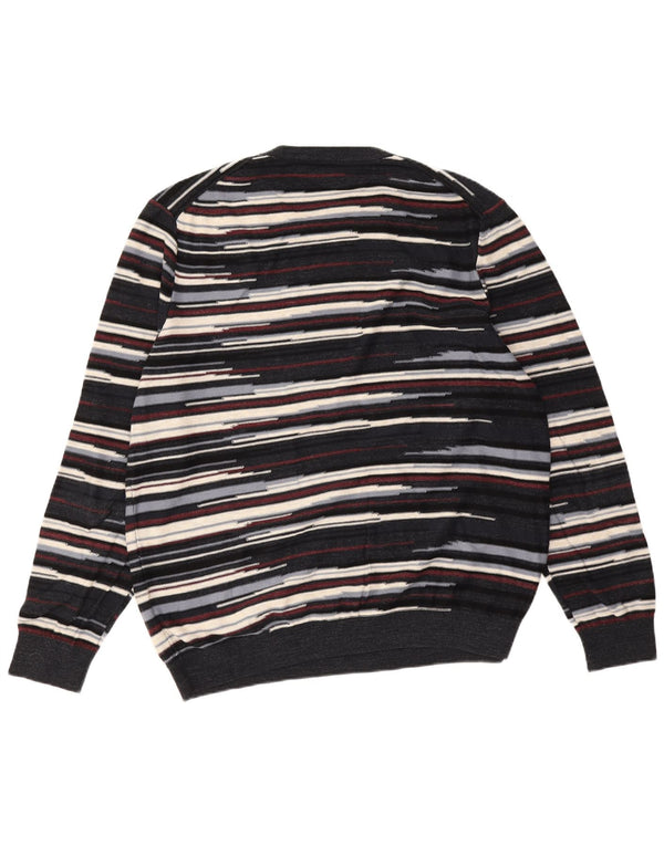 Hugo Boss Herre rund hals sweater 2XL marineblå stribet bomuld