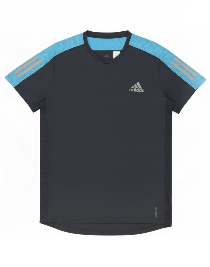 Adidas Herre Aeroready T-Shirt Top Lille Grå Colourblock Polyester