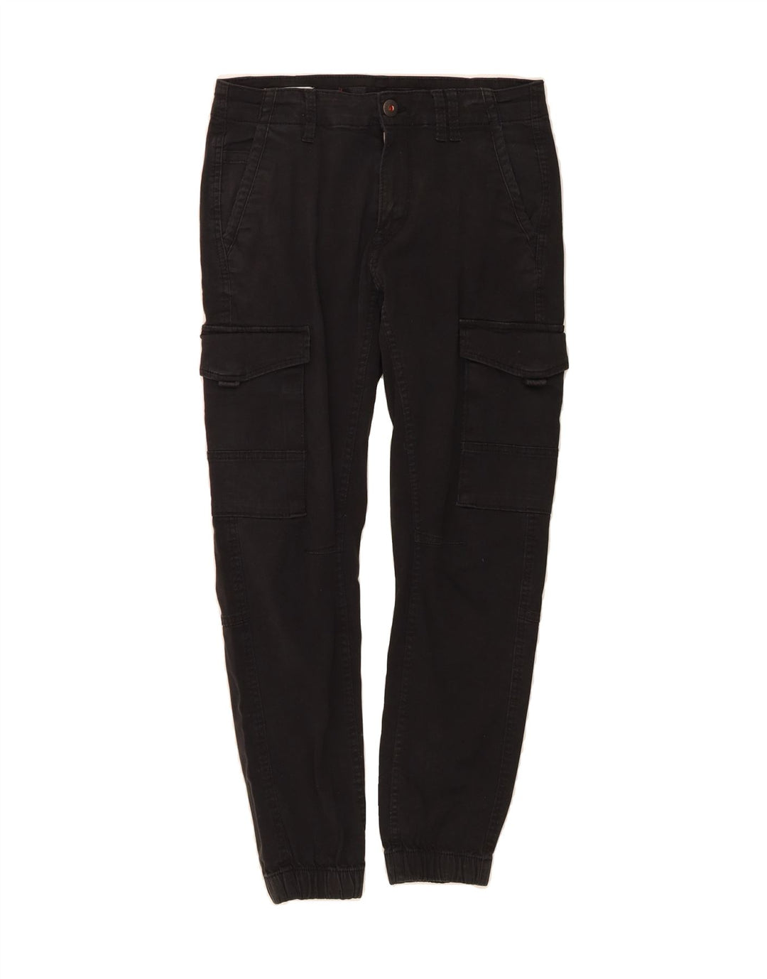 JACK & JONES Mens Cargo Cropped Trousers W29 L26 Black Vintage Jack & Jones and Second-Hand Jack & Jones from Messina Hembry 