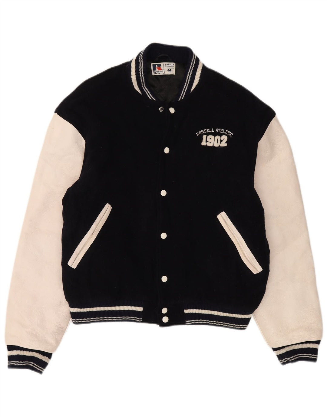 Russell Athletic Herre Varsity Jacket UK 38 Medium Navy Blue College