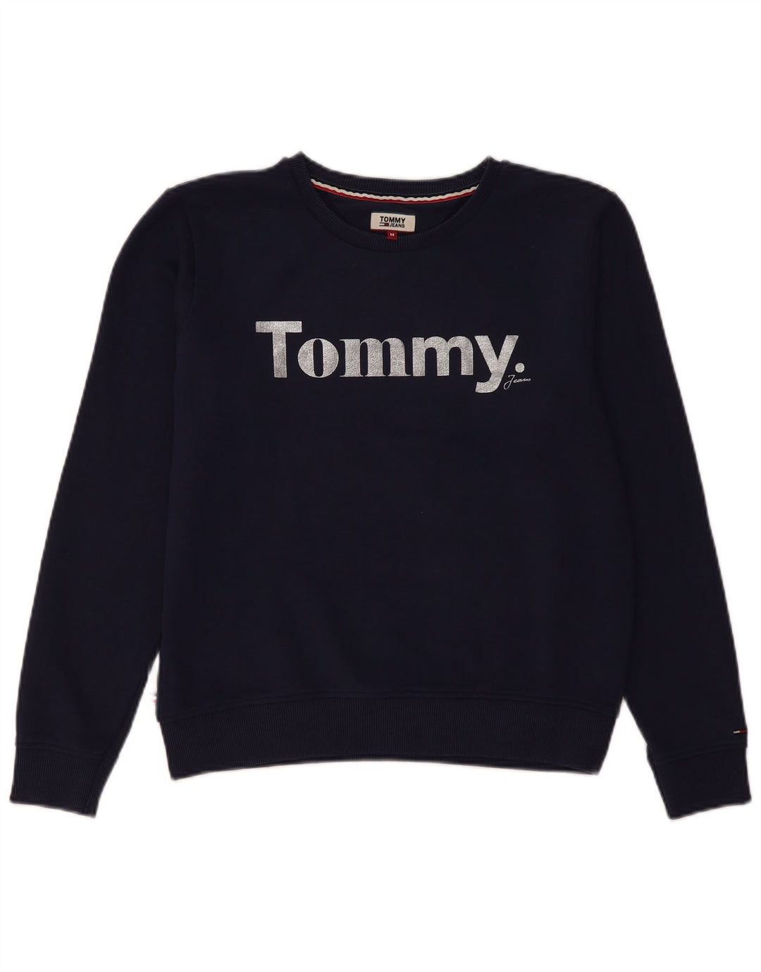 Tommy Hilfiger Dame Grafisk Sweatshirt Jumper UK 14 Medium Navy Blue