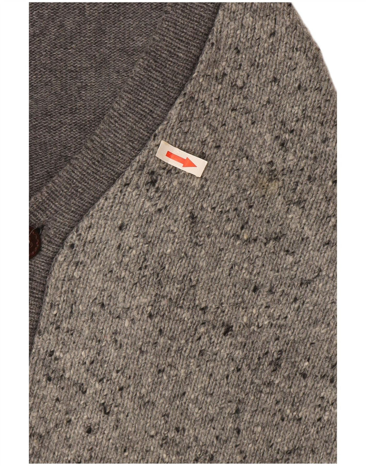Il Granchio Herre Cardigan Sweater IT 50 Medium Grey Flecked Wool