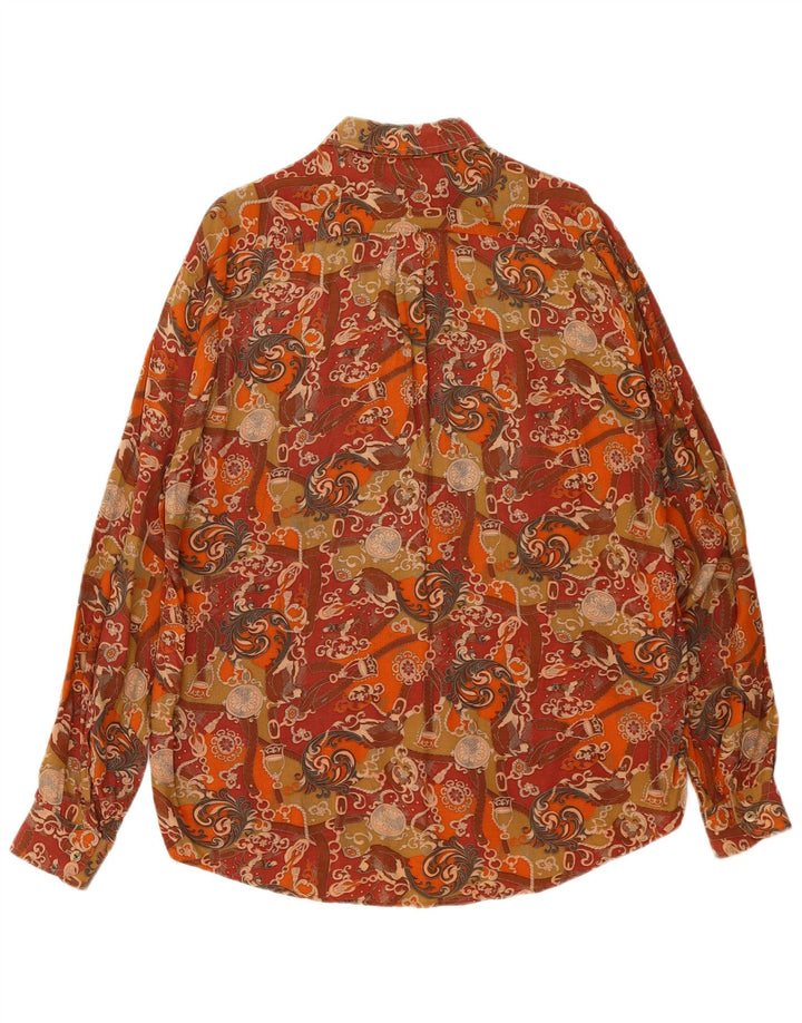 Cotton Club herreskjorte medium brun blomsterviscose