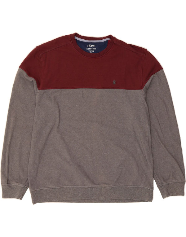 IZOD Stretch Sweatshirt Jumper til mænd 2XL Grå Colourblock Polyester