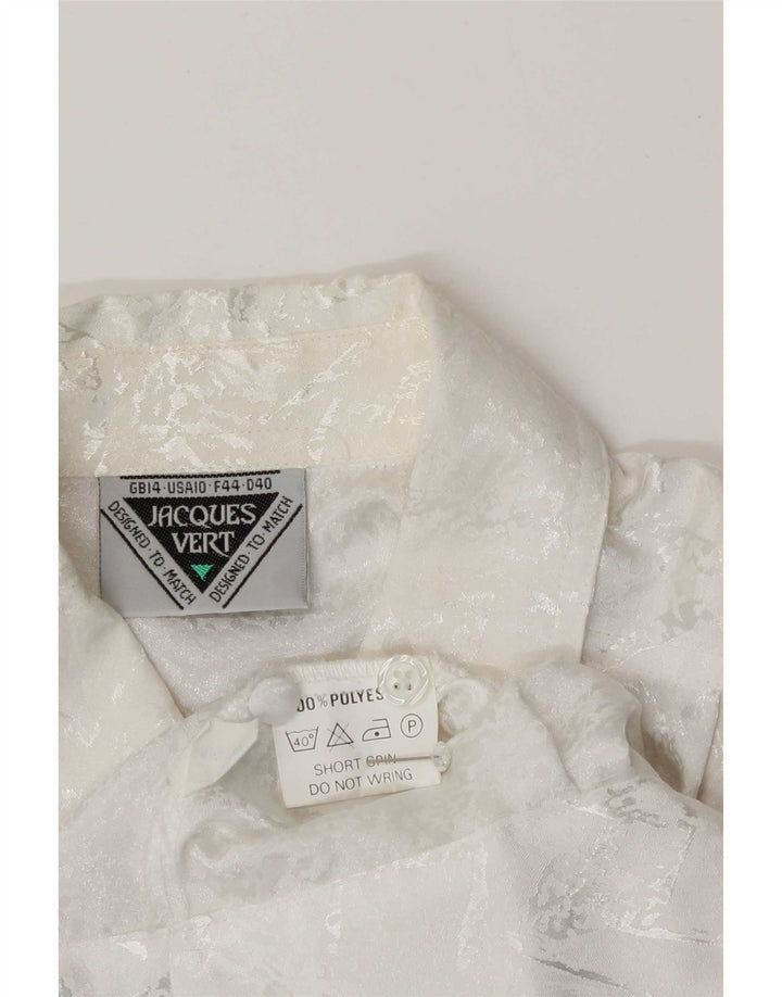 Jacques Vert Kvinder Abstrakt mønster Skjortebluse UK 16 Large White