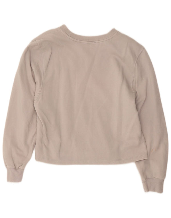 Zara Womens Crop Sweatshirt Jumper UK 14 Medium Grey Bomuld