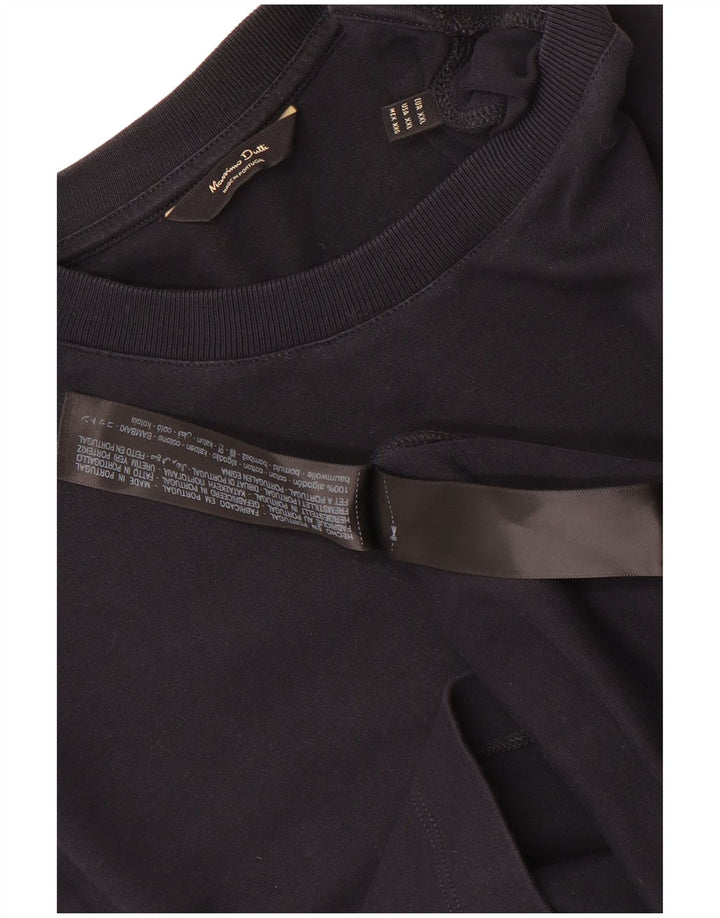 Massimo Dutti Herre T-Shirt Top 2XL Marineblå Bomuld