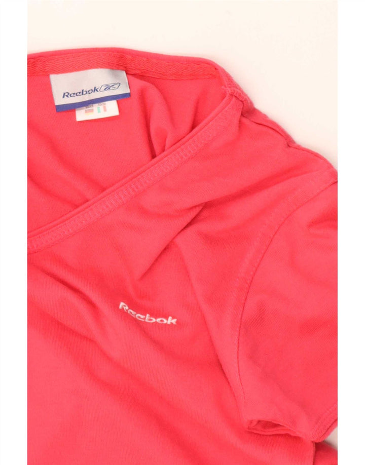 Reebok Womens Crop T-Shirt Top UK 8 Small Red Polyester