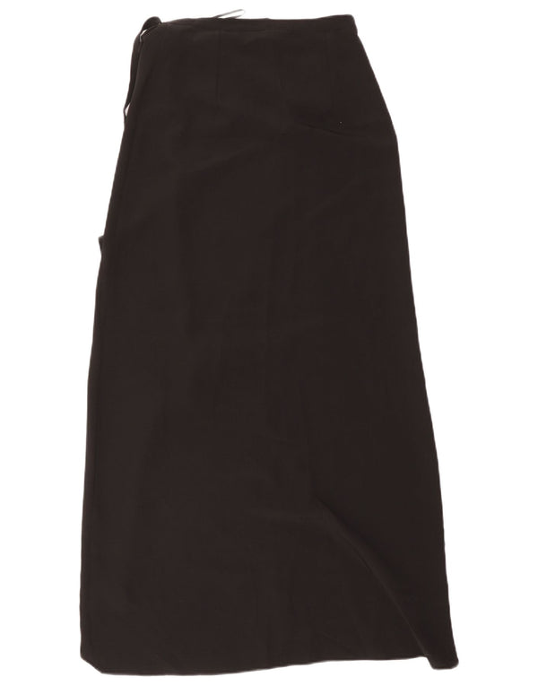Topshop Womens Wrap Maxi Skirt UK 8 Small W26 Black Polyester