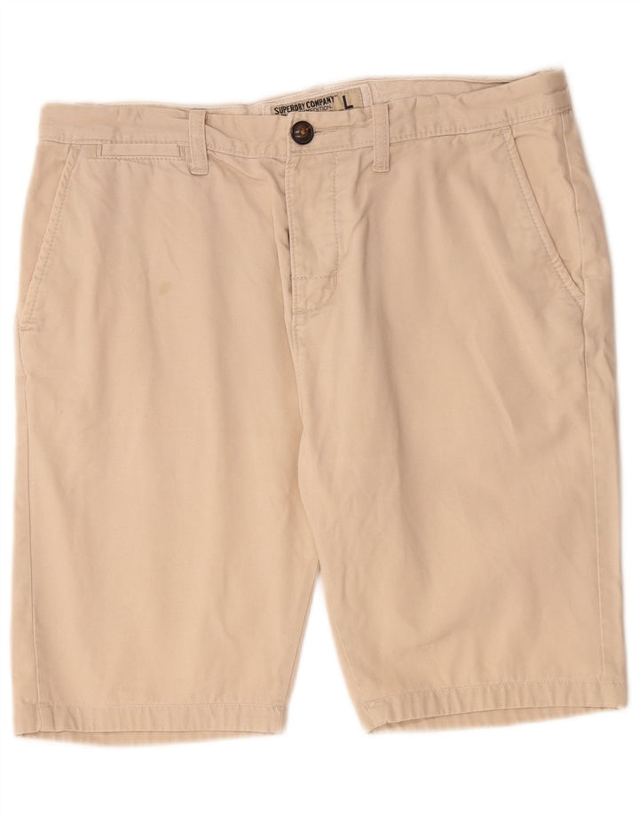 Superdry Chino Shorts til mænd store W34 Beige Bomuld