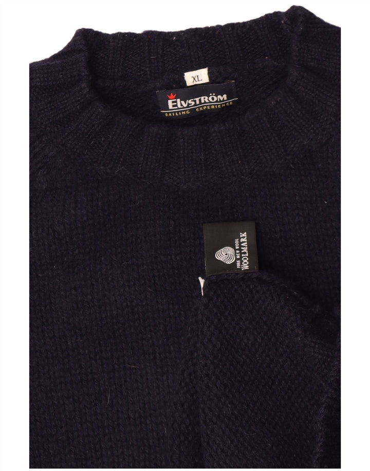 Elvstrom Herre Turtle Neck Jumper Sweater XL Navy Blue Wool