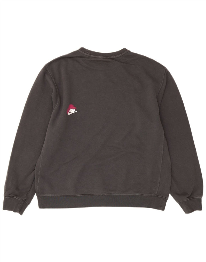 Nike Herre grafisk sweatshirt Jumper Medium Grå Bomuld