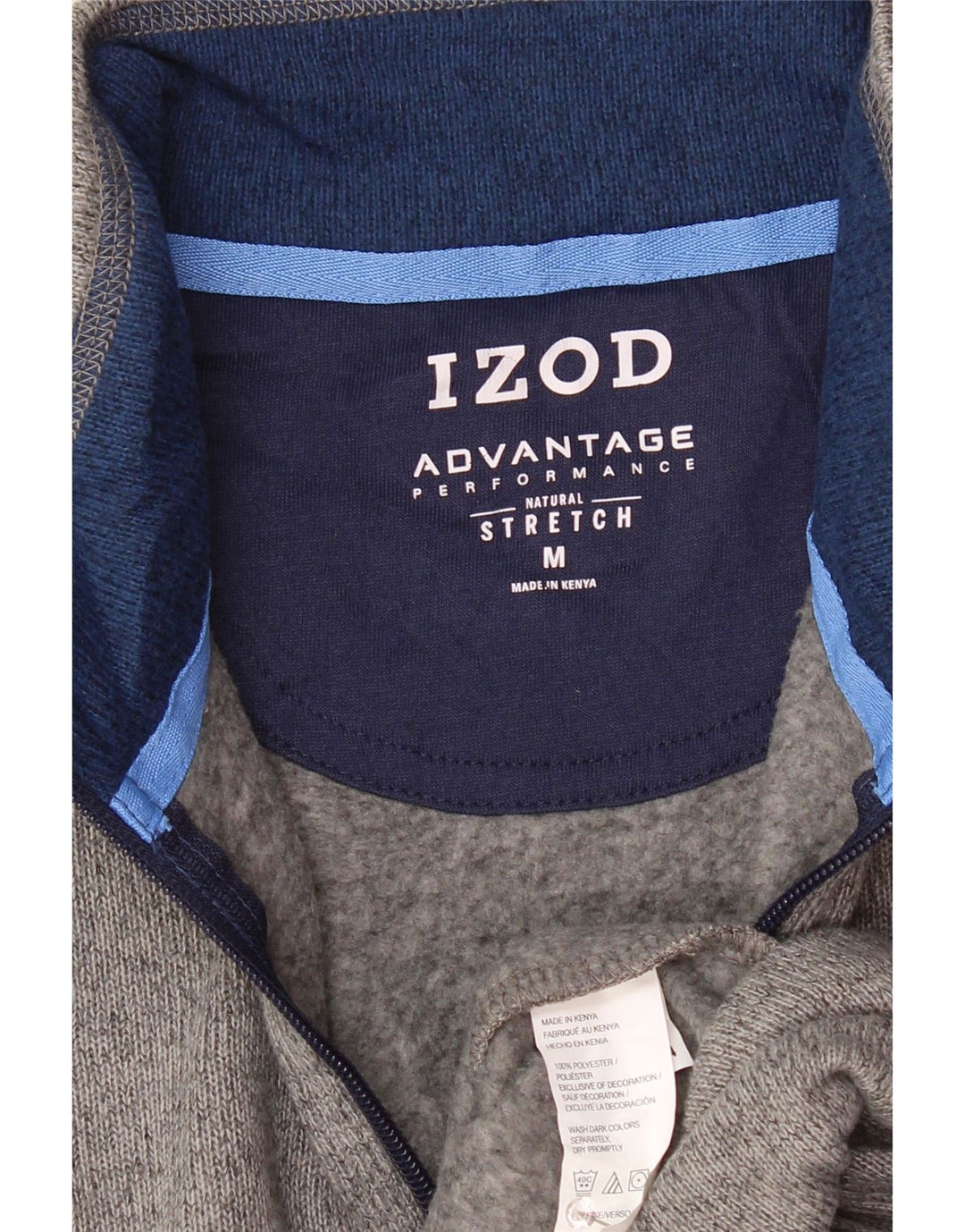 IZOD Sweatshirt med lynlås til mænd, medium grå flækket polyester