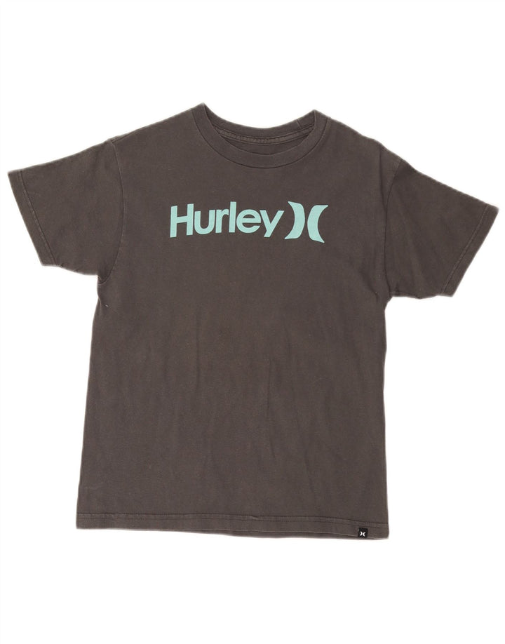 HURLEY Dame Classic Fit Grafisk T-shirt Top UK 18 Medium Grey Bomuld