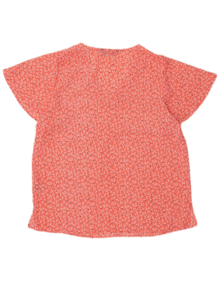 MARKS & SPENCER Womens Blouse Top UK 12 Medium Orange Floral Polyester