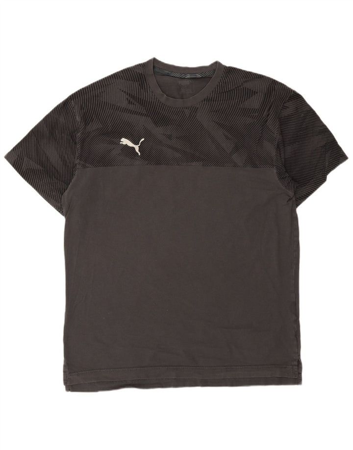 Puma Herre T-Shirt Top Stor Grå Geometrisk Bomuld
