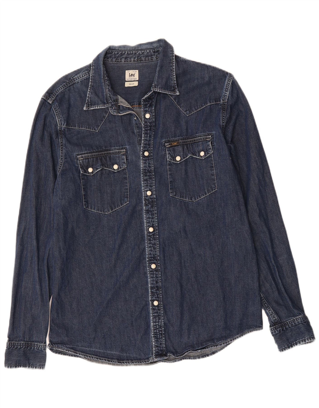 LEE Denimskjorte til mænd Stor marineblå bomuld
