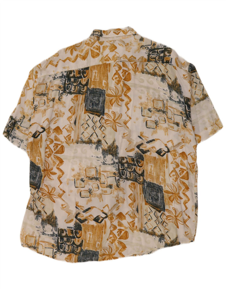 Canda Kortærmet Herreskjorte Stor flerfarvet Patchwork Viscose