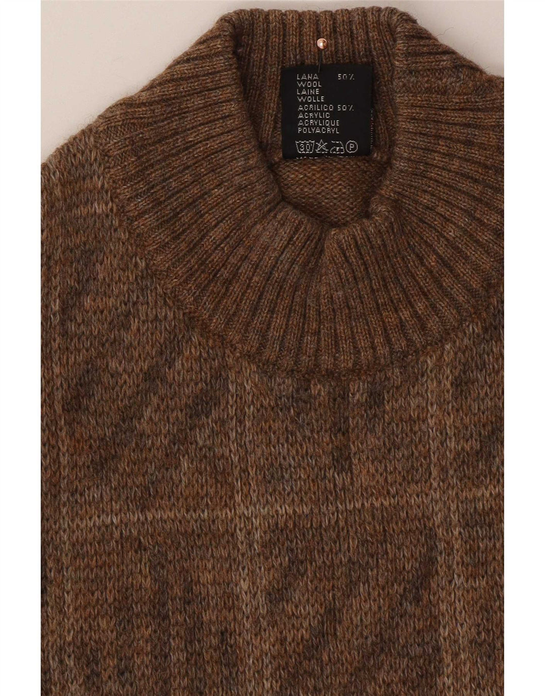 Rinaldi Herre Geometrisk Jumper Sweater Medium Brun Geometrisk Klassisk