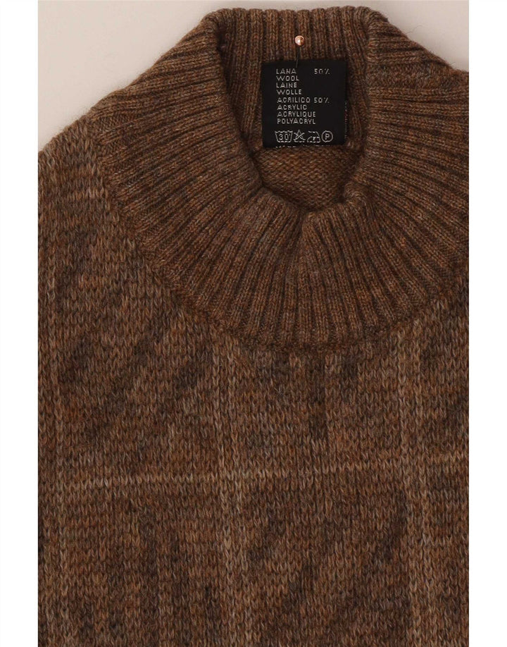 Rinaldi Herre Geometrisk Jumper Sweater Medium Brun Geometrisk Klassisk
