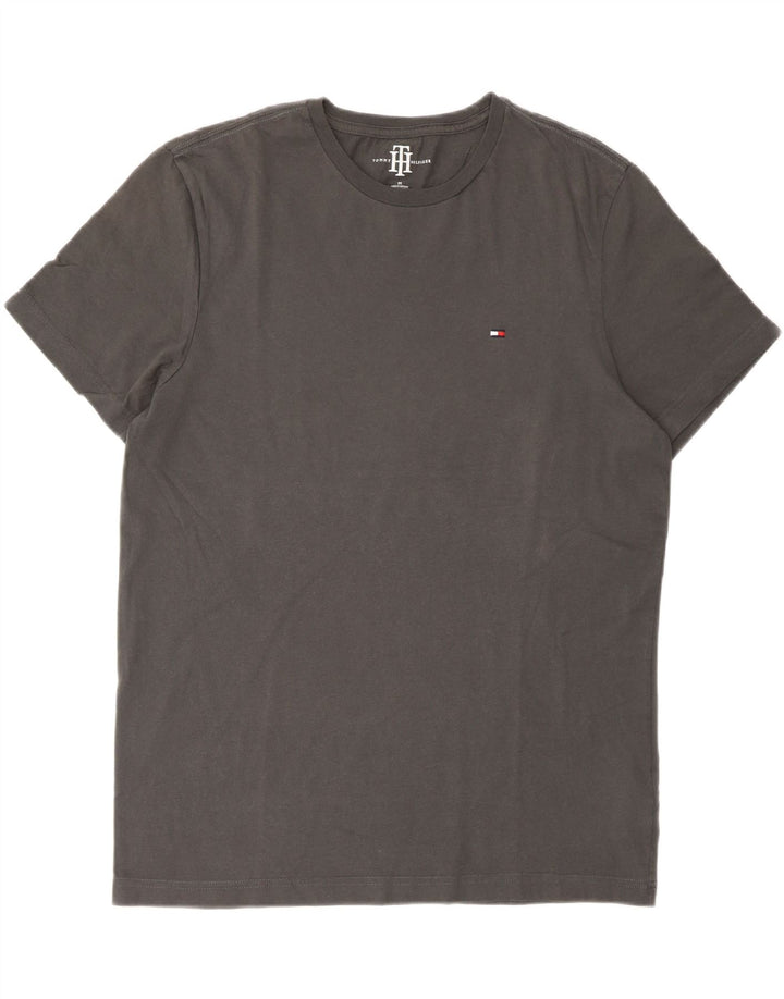TOMMY HILFIGER Mens T-Shirt Top Medium Grey Cotton Vintage Tommy Hilfiger and Second-Hand Tommy Hilfiger from Messina Hembry 