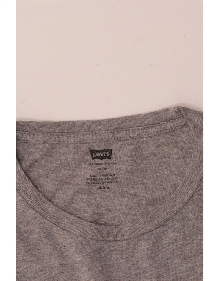 Levi's Dame Slim Grafisk T-Shirt Top UK 14 Medium Grå