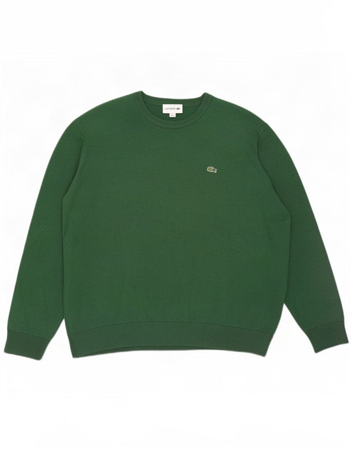 Lacoste Herre Boat Neck Jumper Sweater Størrelse 7 2XL Grøn Uld