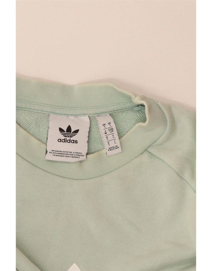 Adidas grafisk sweatshirt til mænd, lille turkis bomuld