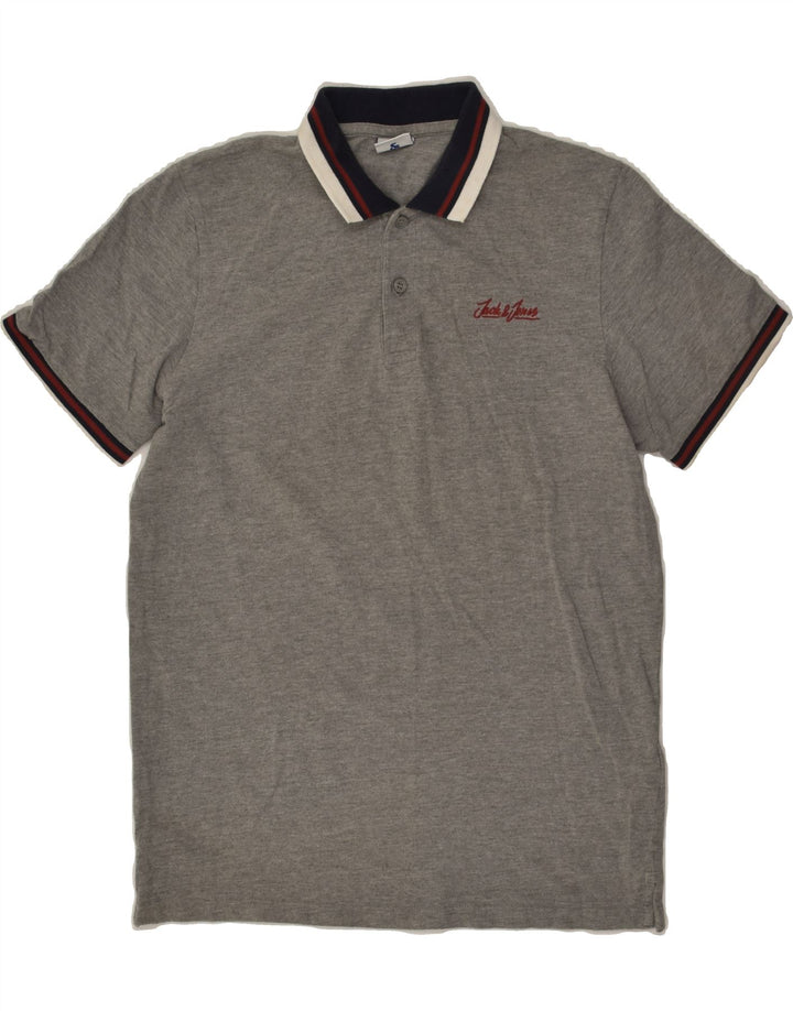 JACK & JONES Mens Polo Shirt Large Grey Cotton | Vintage Jack & Jones | Thrift | Second-Hand Jack & Jones | Used Clothing | Messina Hembry 