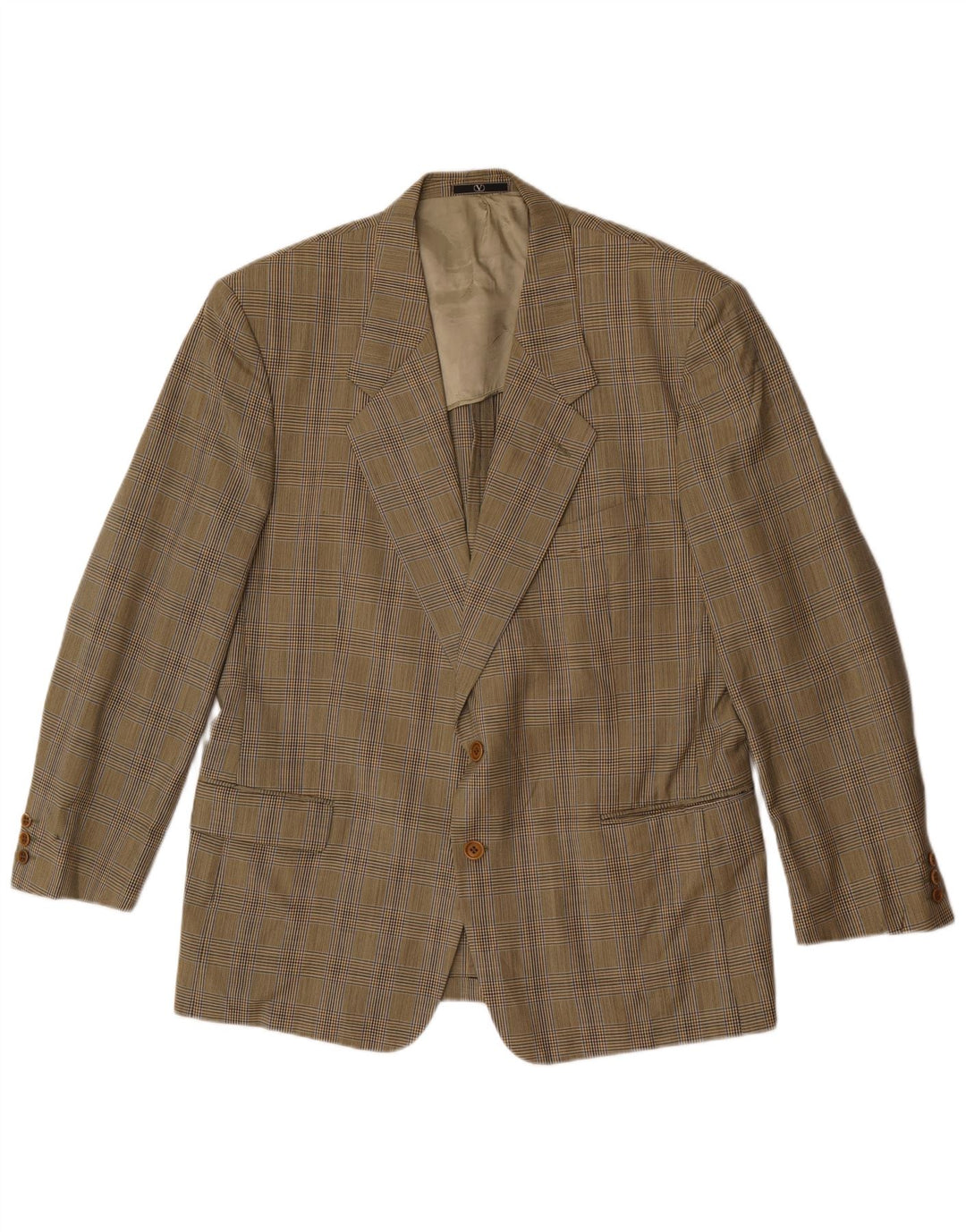 Valentino Herre 2-knaps blazerjakke IT 56 3XL Beige Houndstooth