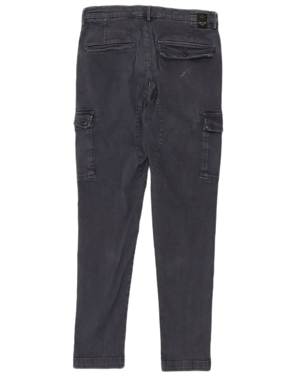 REPLAY Herre Jaan Cargo Slim Jeans W30 L30 Marineblå Bomuld