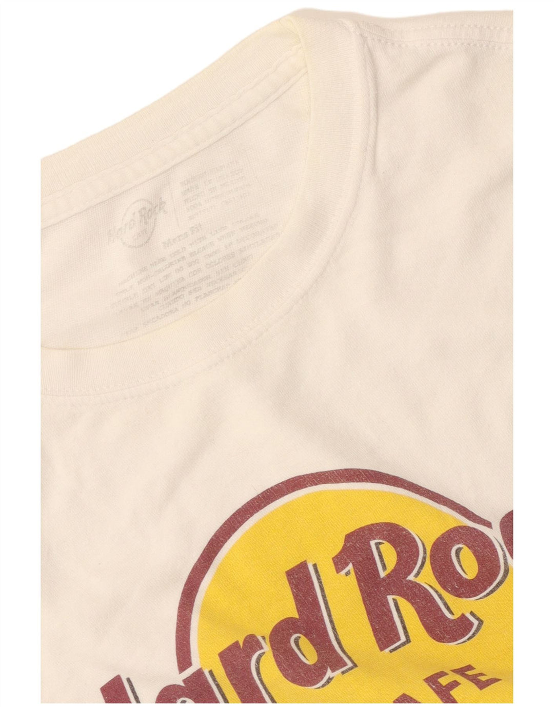 Hard Rock Cafe Herre Hollywood Grafisk T-Shirt Top Medium Hvid Bomuld