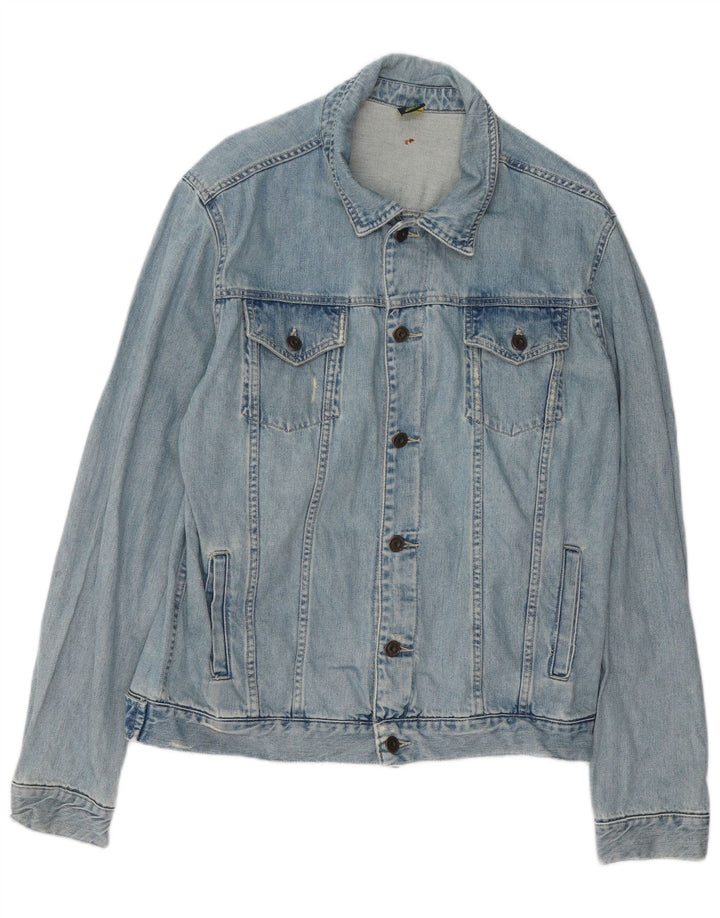 ZARA Denimjakke til mænd UK 42 XL Blå Bomuld