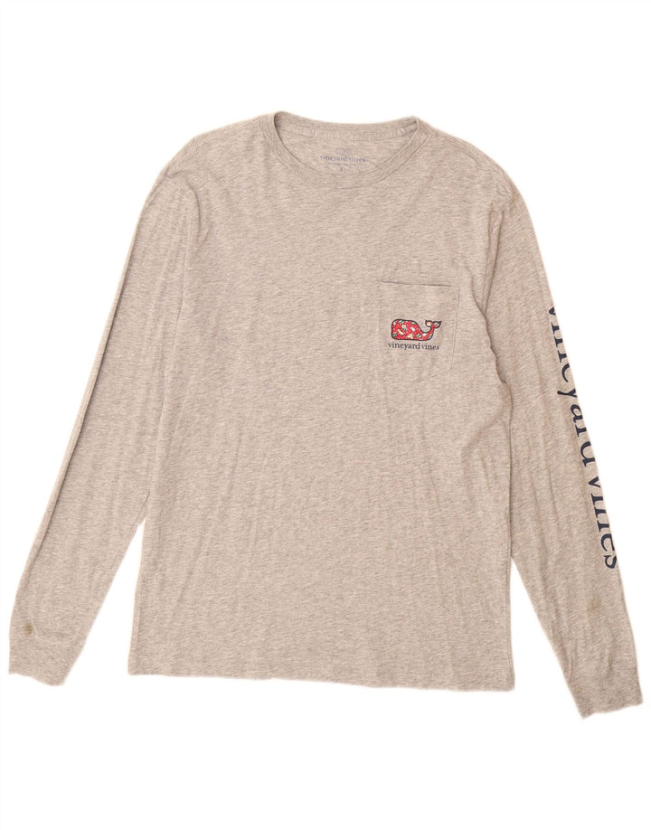 Vineyard Vines Herre grafisk top langærmet lille grå bomuld