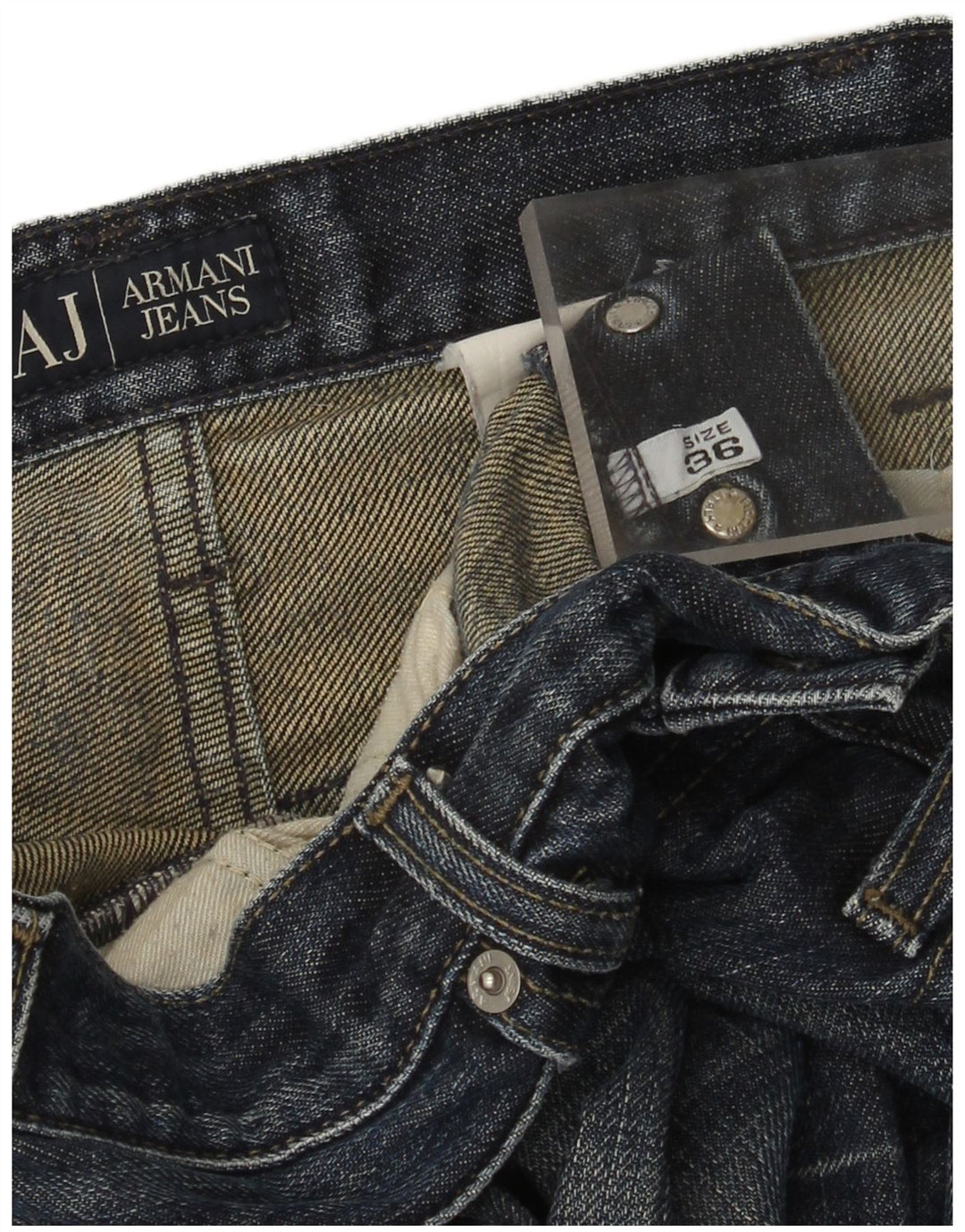 Armani Straight Jeans til mænd W36 L33 Marineblå