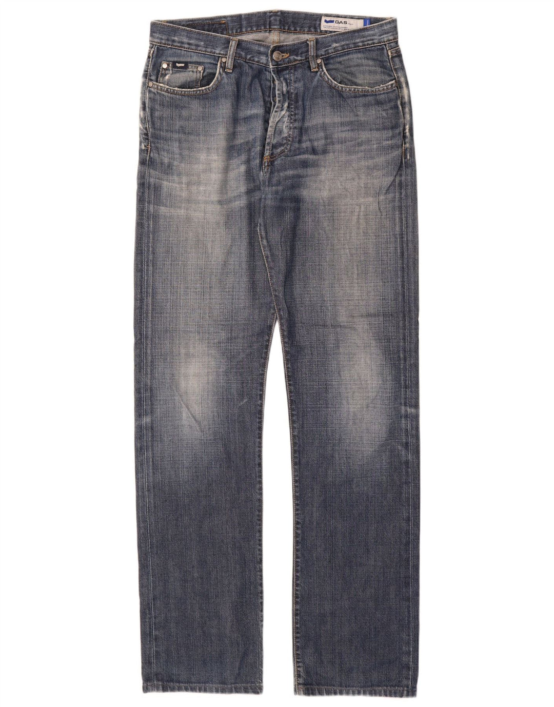 Gas Straight Jeans til mænd W33 L34 blå bomuld