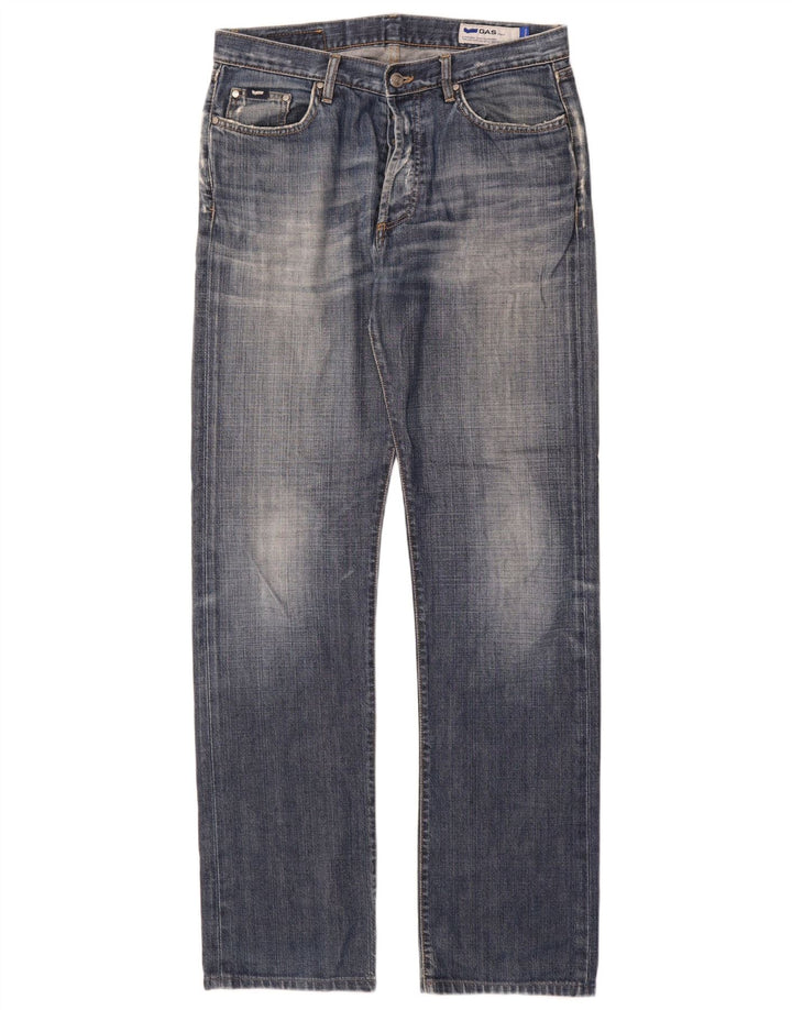 Gas Straight Jeans til mænd W33 L34 blå bomuld