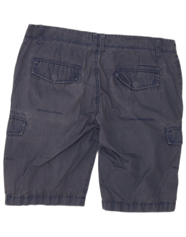 Calvin Klein Herre Cargo Shorts W33 Mellem marineblå nålestribet bomuld
