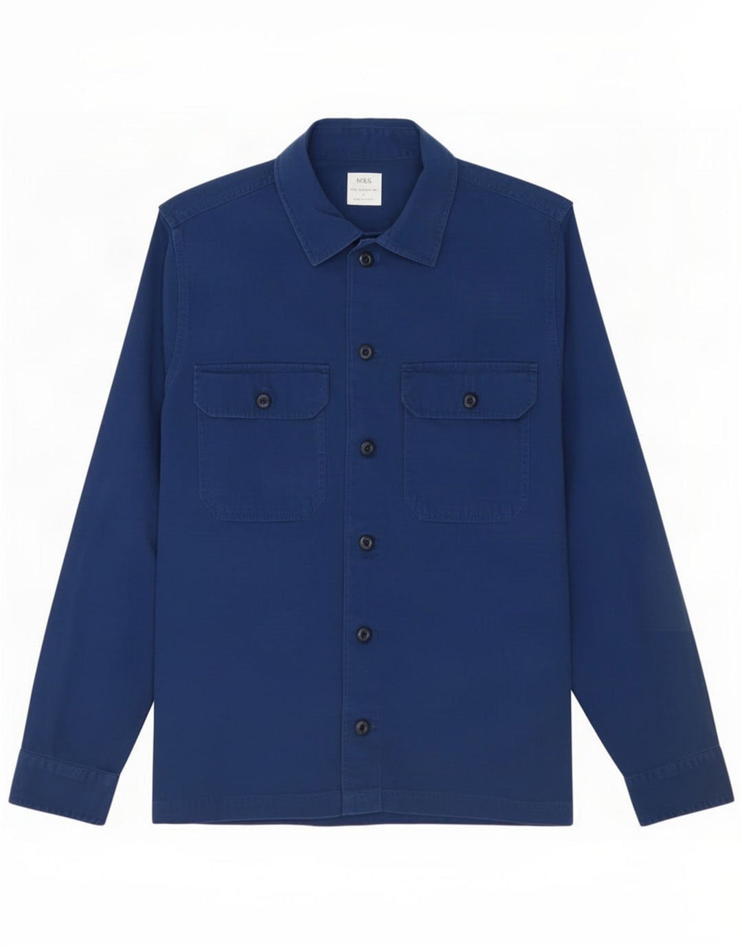 Marks & Spencer Herre Overshirt Skjorte Stor marineblå bomuld