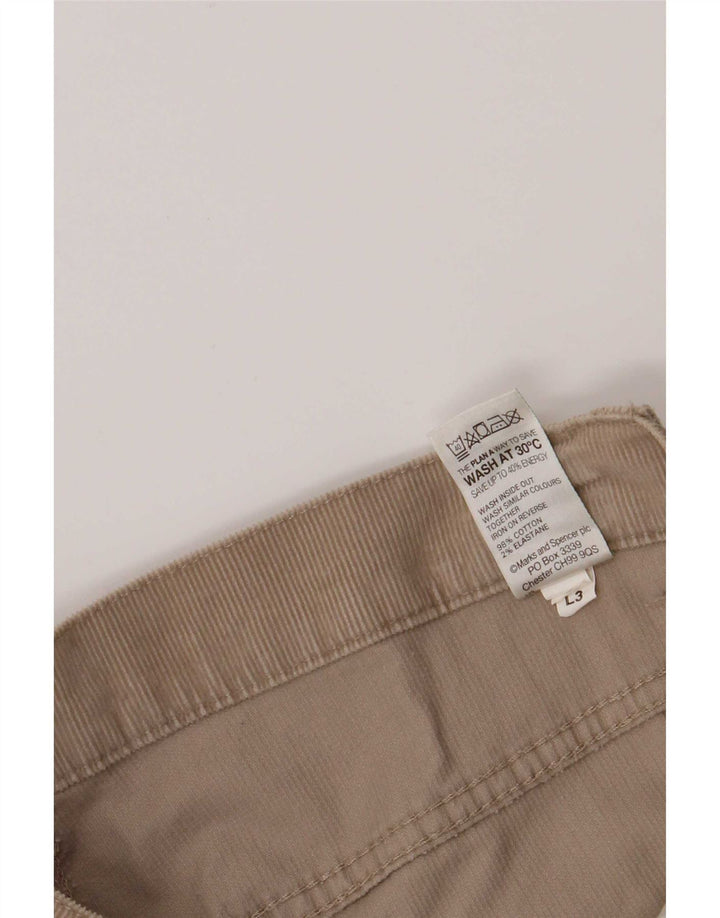 Marks & Spencer Dame Bootcut Corduroy Bukser UK 12 Medium W32 L30 Beige