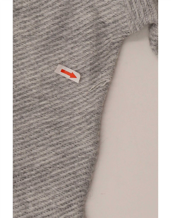 Zara Dame Asymmetrisk Oversized V-hals Jumper Sweater UK 10 Small Grey