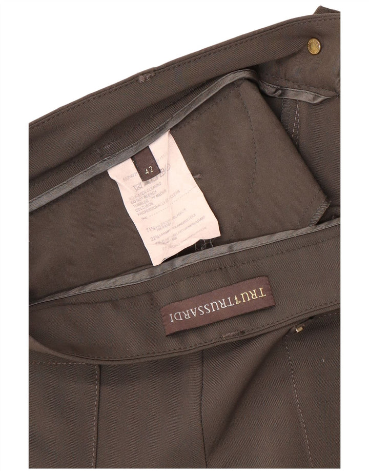 TRUSSARDI Dame Slim Casual Bukser IT 42 Medium W32 L29 Brun Polyester