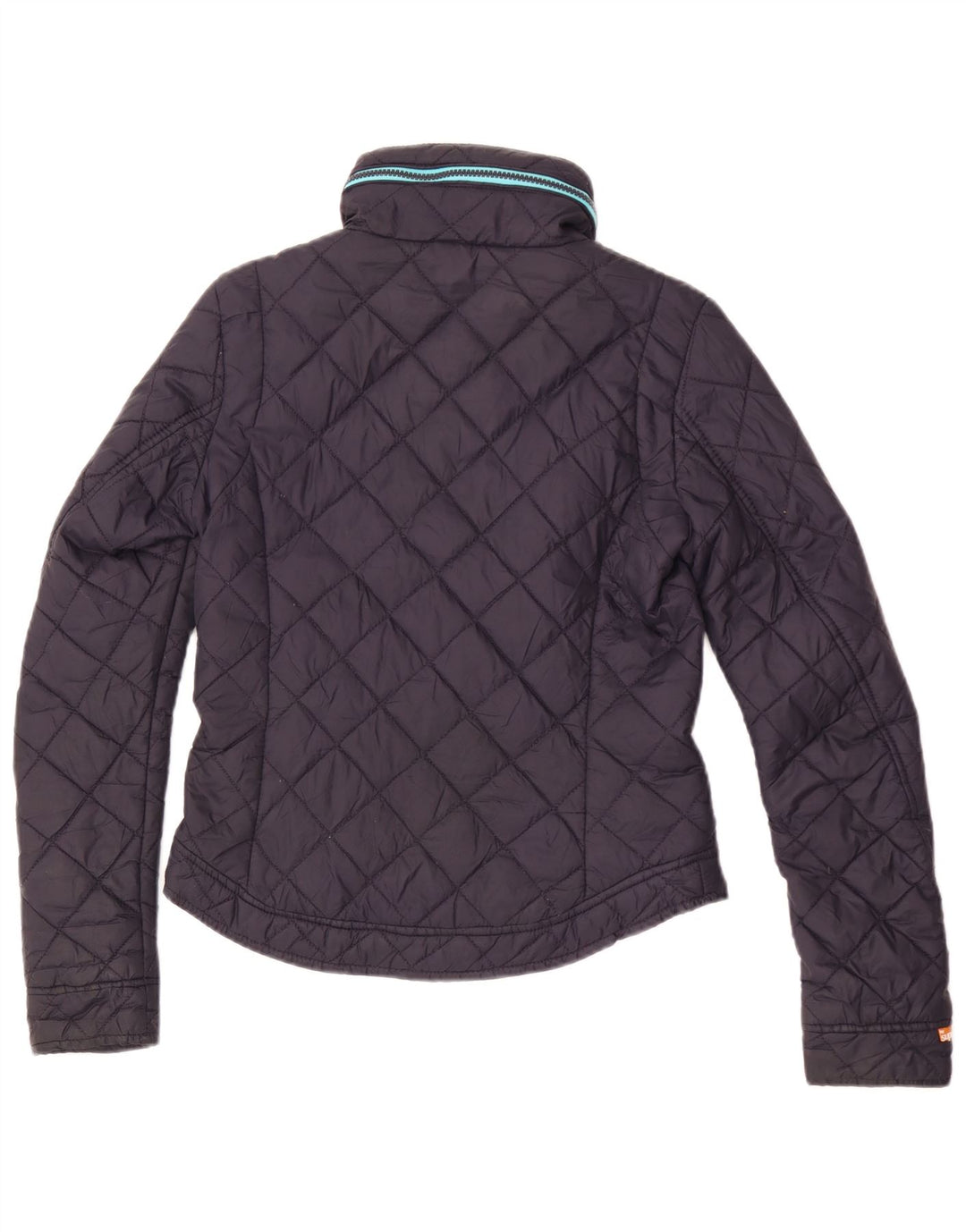 Superdry Quiltet jakke med hætte til kvinder UK 6 XS Marineblå